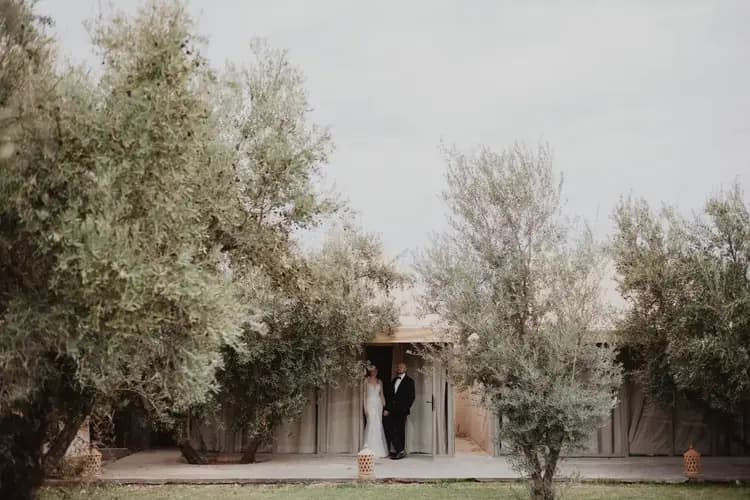 Intimate candlelit wedding dinner in Marrakech