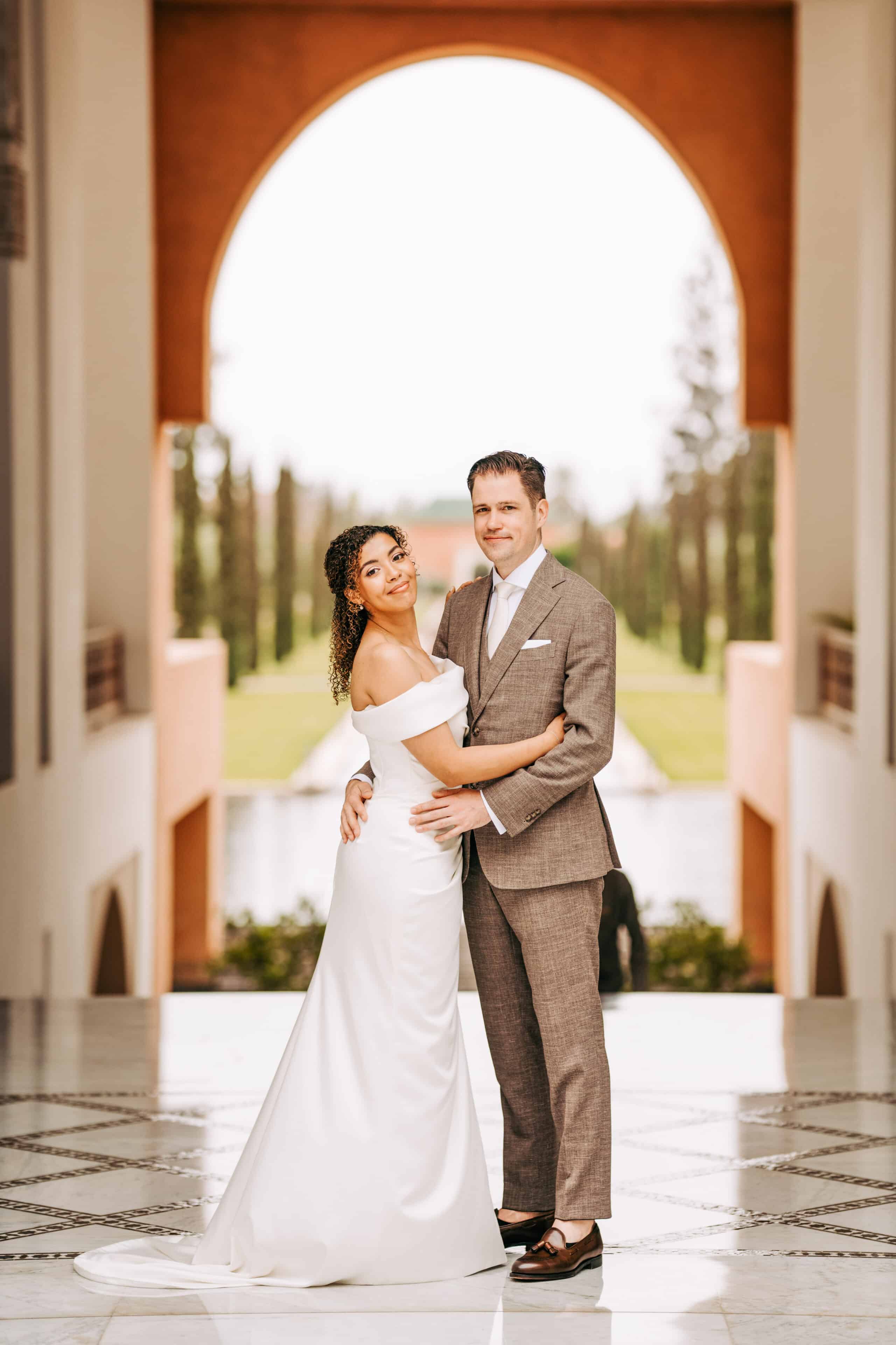 A & S couple portrait at Marrakech wedding, 2024