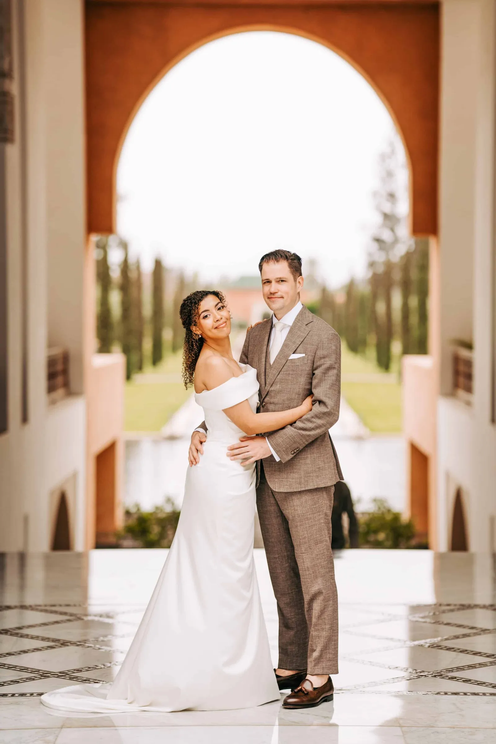 A & S couple portrait at Marrakech wedding, 2024