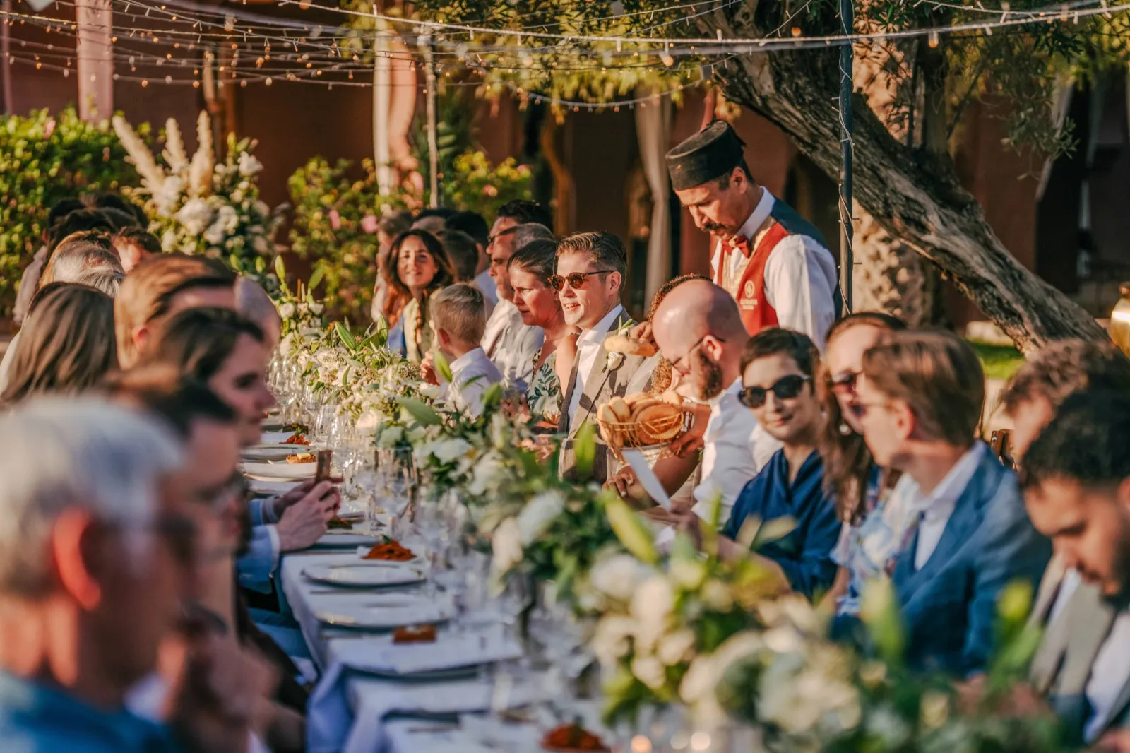 A & S wedding guests celebrating in Marrakech