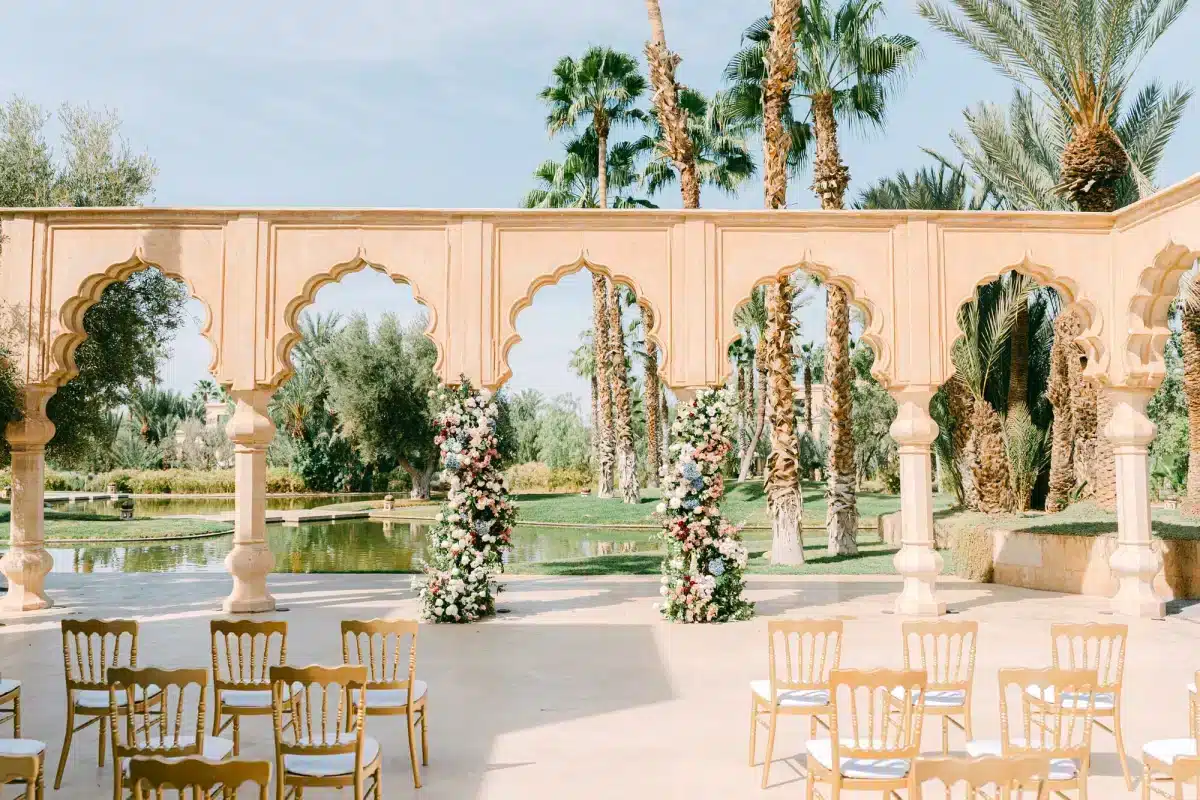 Outdoor wedding details at H Marrakech wedding