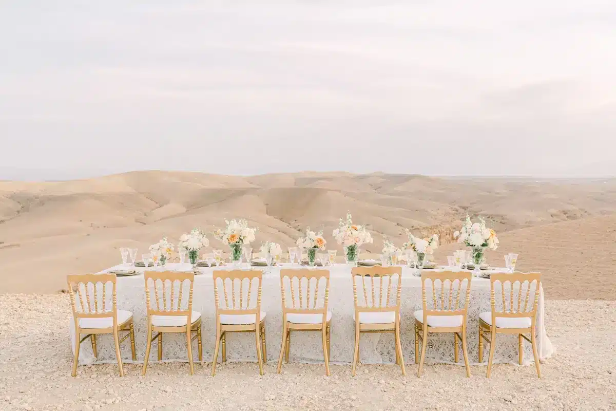 Evening reception lighting at H Marrakech luxury wedding