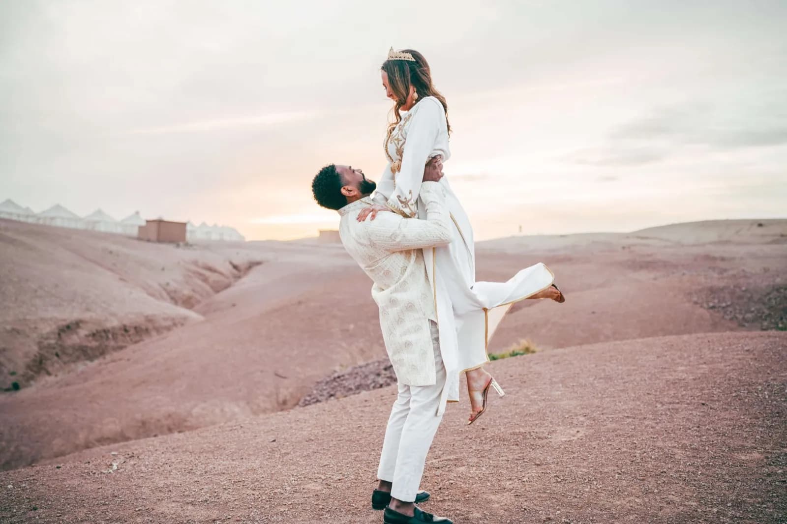 J & L ceremony moment at Marrakech destination wedding