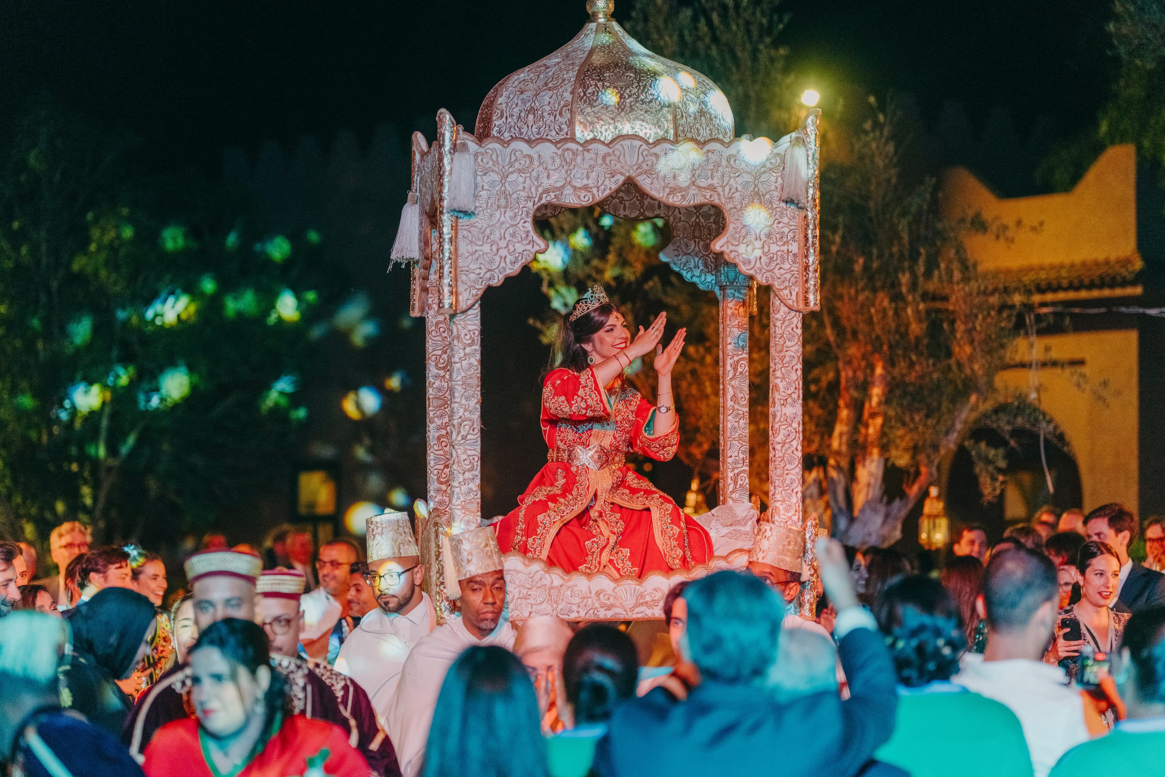 Wedding dinner setup at L & A Marrakech celebration