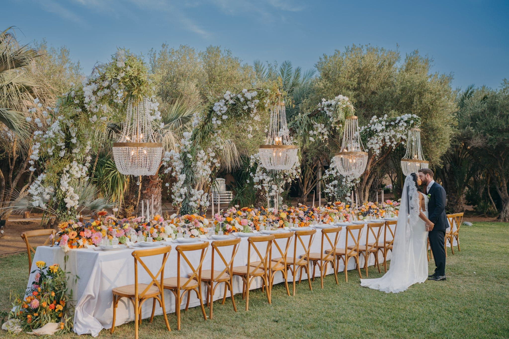 Outdoor wedding ceremony at a Marrakech riad, M & C 2025