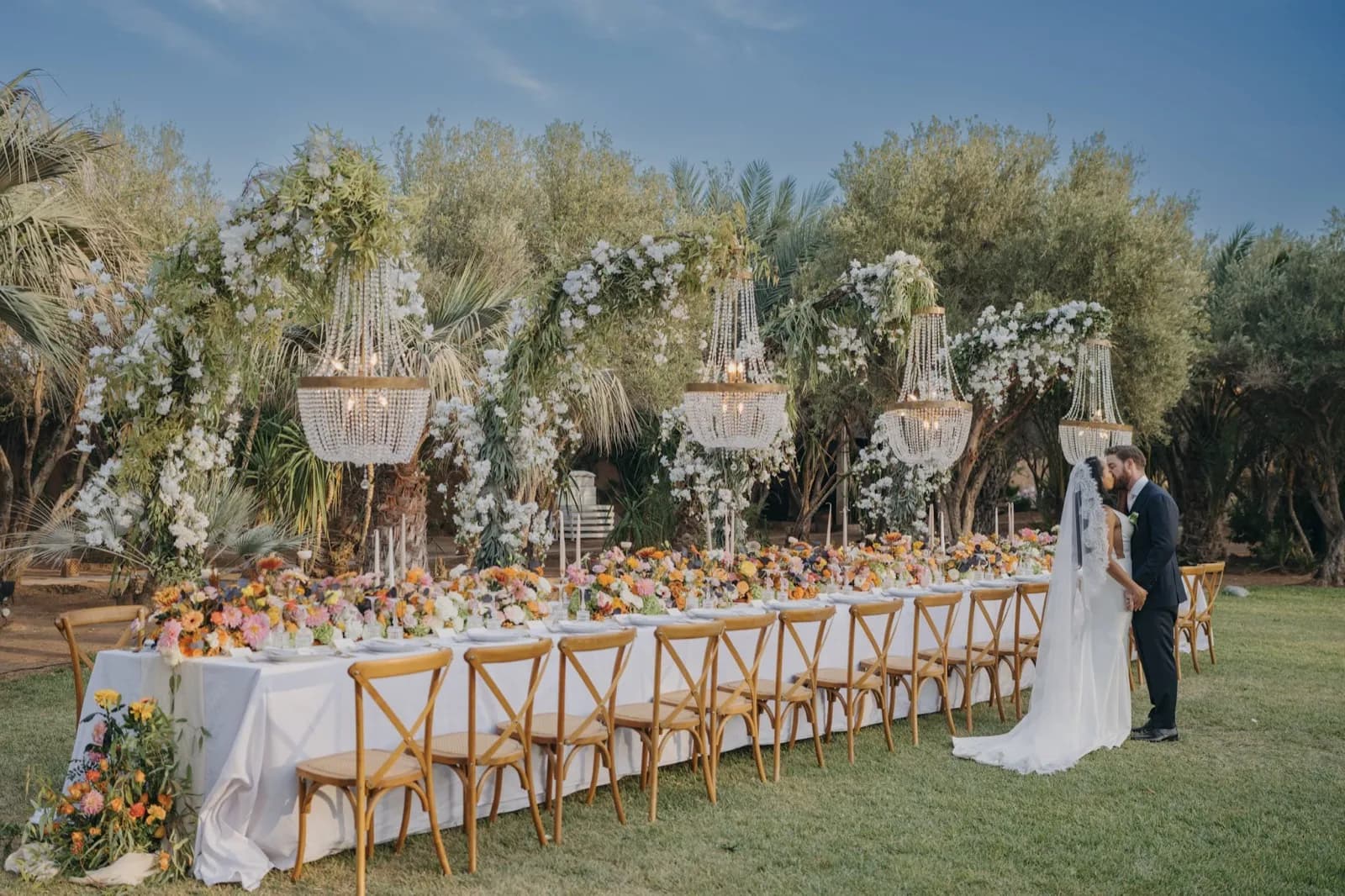 Outdoor wedding ceremony at a Marrakech riad, M & C 2025