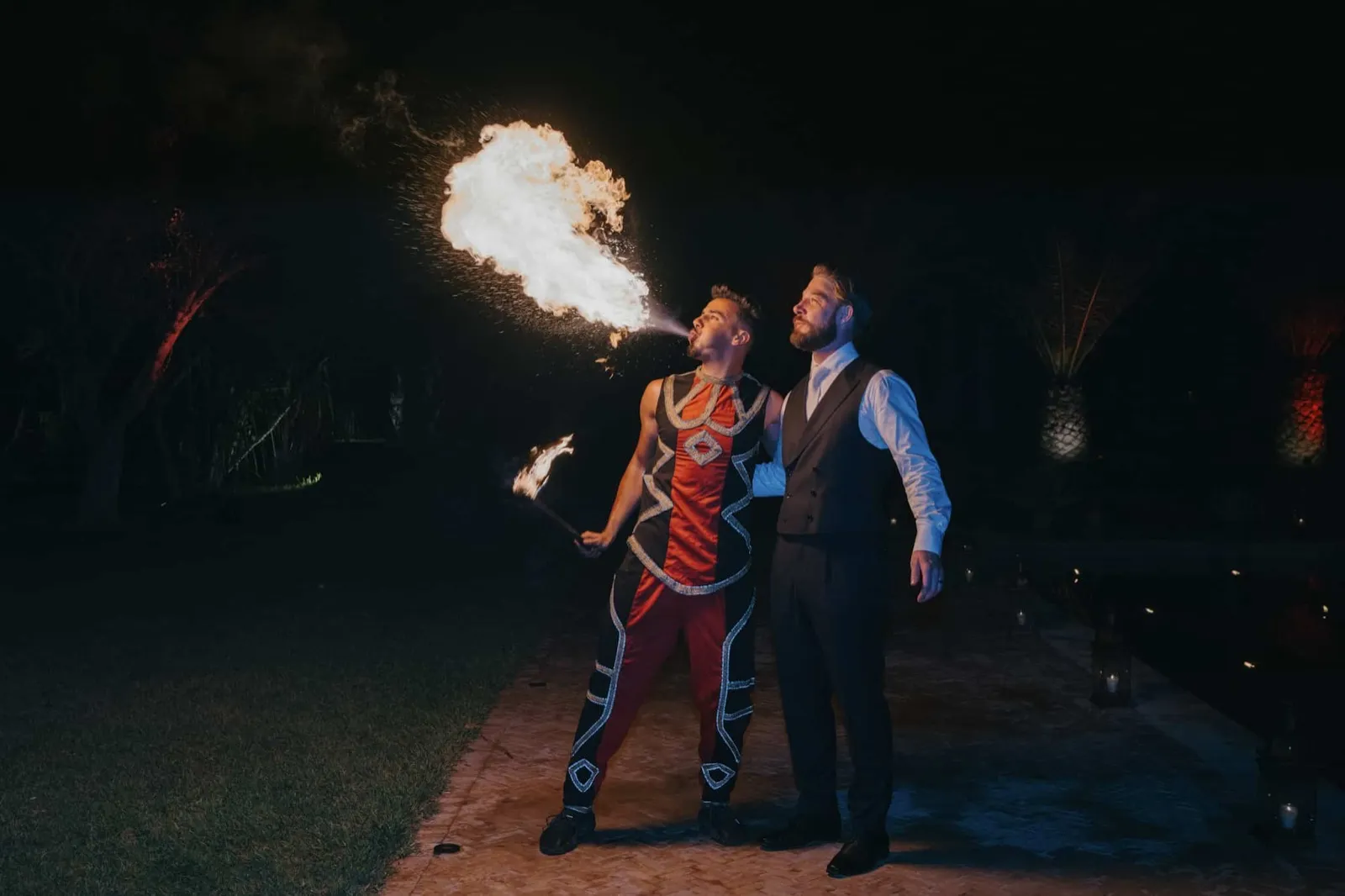 Wedding guests and couple celebrating in Marrakech, 2025