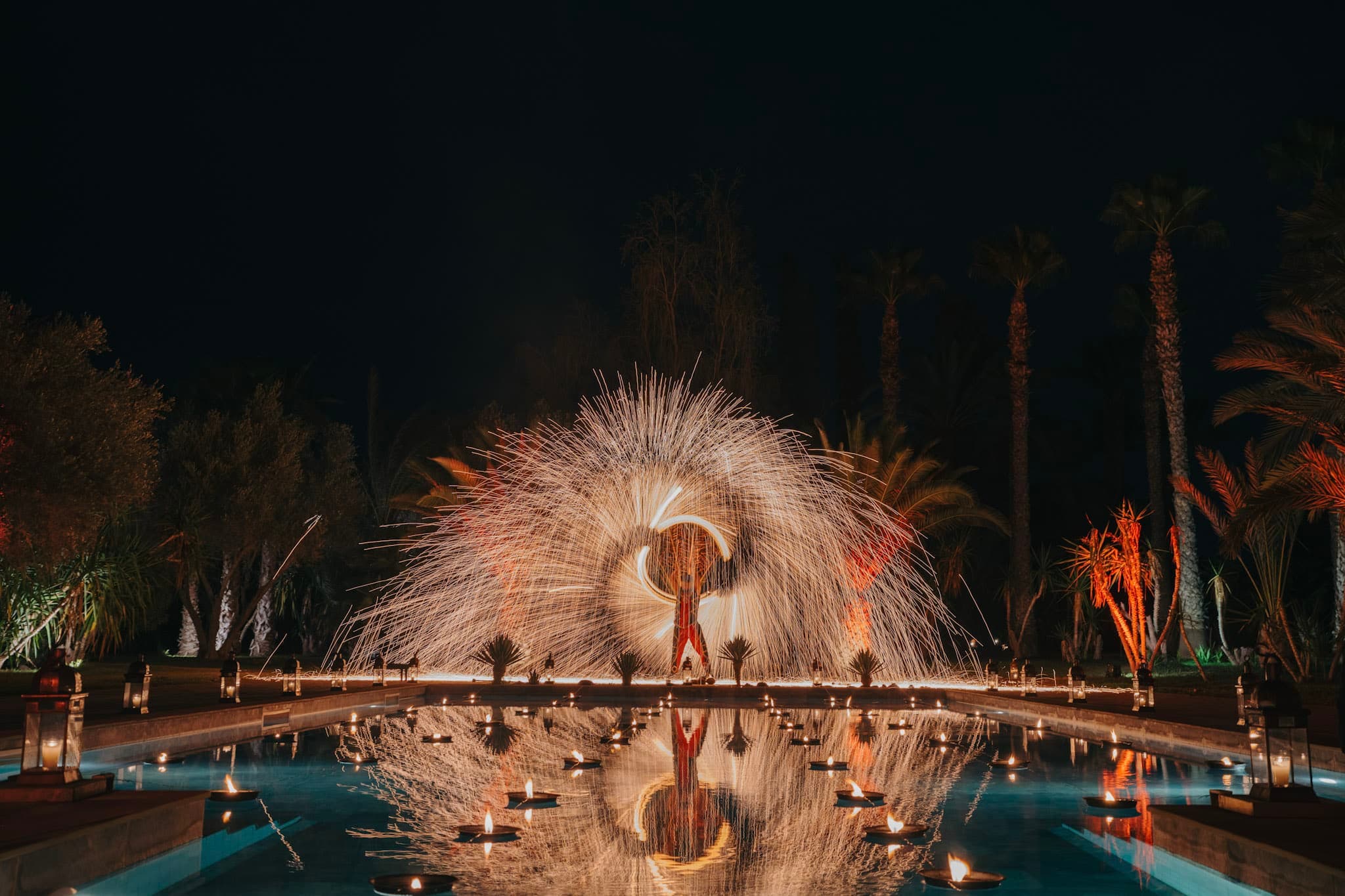 Luxury floral décor at M & C Marrakech wedding reception
