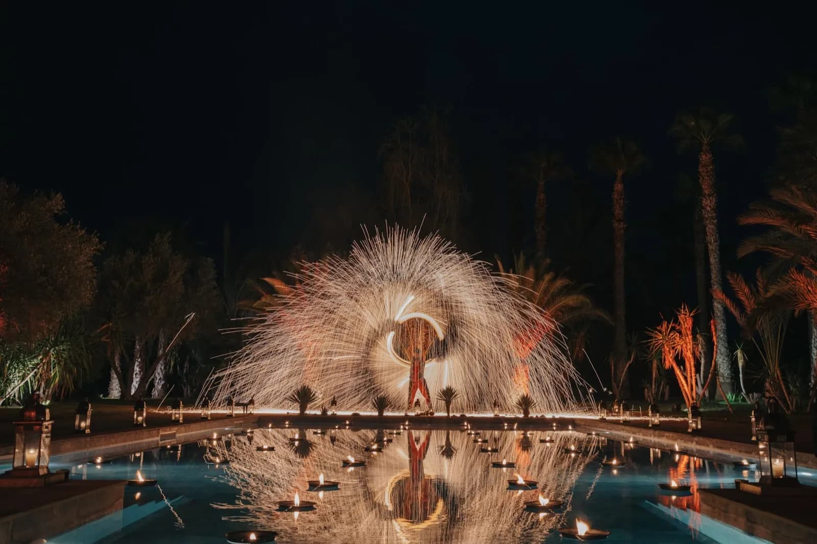 Luxury floral décor at M & C Marrakech wedding reception